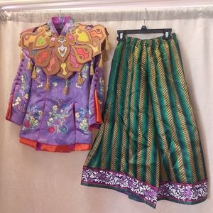 Disney costume ALICE IN WONDERLAND Girls SIZE 8 2 Piece With Garmet Bag
